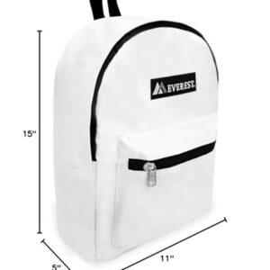 Everest Luggage Basic Backpack, White, Medium