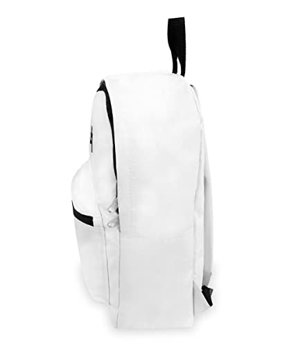 Everest Luggage Basic Backpack, White, Medium