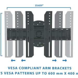 Mount-It! TV Wall Mount Landscape to Portrait Rotation, Fixed Mounting Bracket, Low-Profile for Samsung, Sony, Toshiba, Sharp, LG, Element, Westinghouse, TCL 32 to 60 Inch (Some 70") TVs, 110 lbs