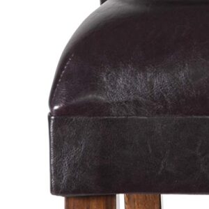 Homepop Home Decor | Classic Counter Height Bar Stools | Faux Leather 24 Inch Bar Stools | Decorative Home Furniture (Brown Faux)