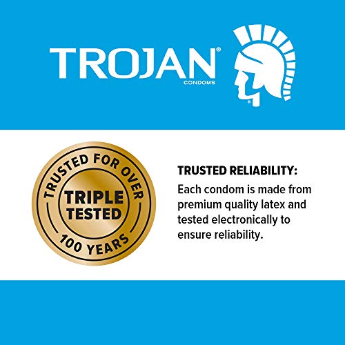 TROJAN Stimulations Ultra Ribbed Spermicidal Condoms, 12 Count