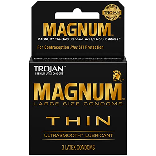 Trojan 3's Magnum Thin Ultra Smooth Lubricant Condoms (Pack of 6)