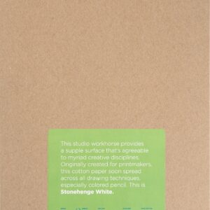 Stonehenge 100% Cotton Medium Weight Spiral Journal, White, 9 x 12 inches, 250gsm, 32 Sheets for Dry Media