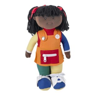 Children's Factory Learn to Dress Doll - African American Girl, Educational & Learning Toys for Toddlers, Homeschool/Preschool/Daycare Use