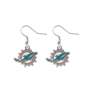 nfl miami dolphins logo dangler earrings