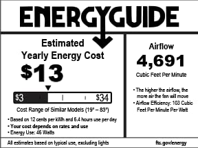 Craftmade VE58FB3 Velocity Aerodynamic Modern Industrial Heavy-duty 58" Ceiling Fan with Wall Control, 3 Blades, Flat Black