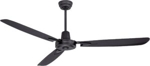 craftmade ve58fb3 velocity aerodynamic modern industrial heavy-duty 58" ceiling fan with wall control, 3 blades, flat black