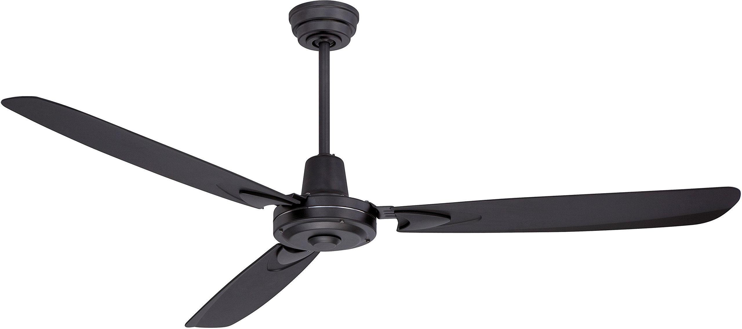 Craftmade VE58FB3 Velocity Aerodynamic Modern Industrial Heavy-duty 58" Ceiling Fan with Wall Control, 3 Blades, Flat Black