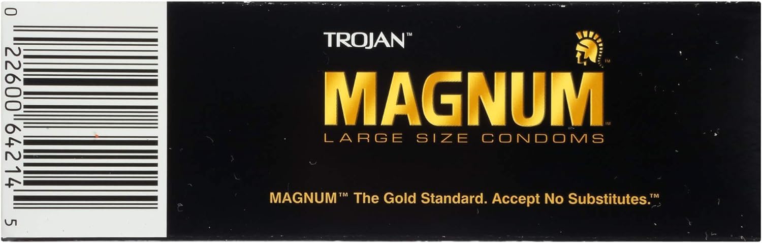 TROJAN Magnum XL Lubricated Premium Latex Condoms 12 Each