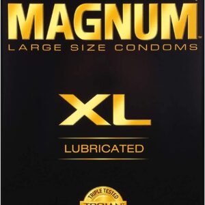 TROJAN Magnum XL Lubricated Premium Latex Condoms 12 Each