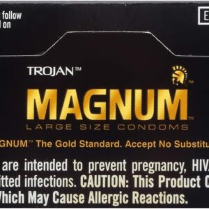 TROJAN Magnum XL Lubricated Premium Latex Condoms 12 Each