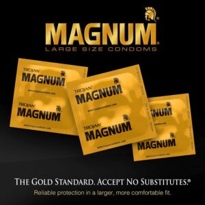 TROJAN Magnum XL Lubricated Premium Latex Condoms 12 Each