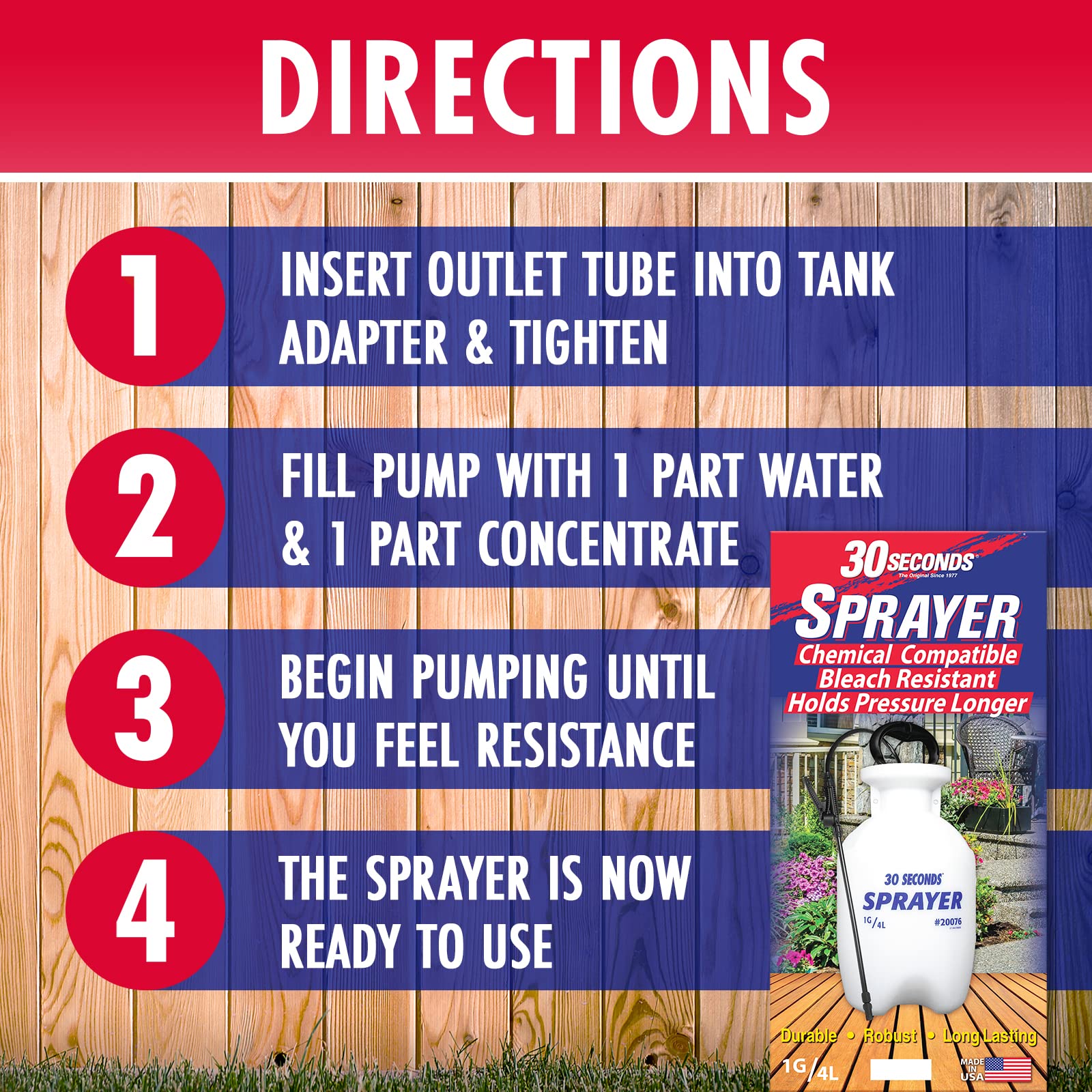 30 SECONDS Outdoor Cleaner, 1 Gallon - Sprayer