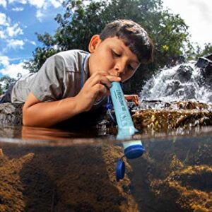 LifeStraw Personal Water Filter for Hiking, Camping, Travel, and Emergency Preparedness, 1 Pack, Blue