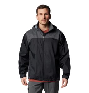 columbia men's glennaker lake rain jacket, black/grill, 4x tall