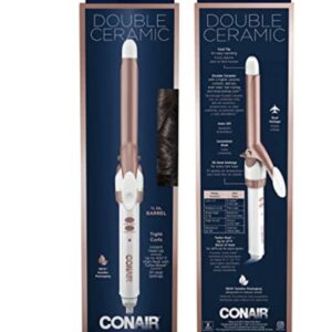 Conair Double Ceramic 3/4-Inch Curling Iron, ¾-inch barrel produces tight curls – for use on short to medium hair