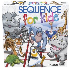 SEQUENCE for Kids -- The 'No Reading Required' Strategy Game by Jax and Goliath, Multi Color, 11 inches (2-4 players) (Packaging May Vary)