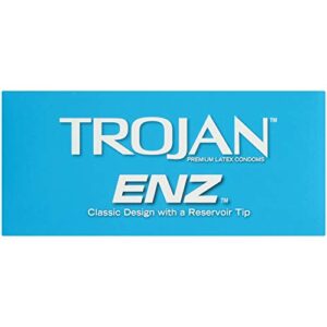 TROJAN ENZ Lubricated Condoms, Latex Condoms For Contraception and STI Protection, America’s Number One Condom, 36 Count Value Pack