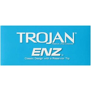 TROJAN ENZ Lubricated Condoms, Latex Condoms For Contraception and STI Protection, America’s Number One Condom, 36 Count Value Pack