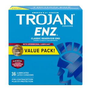 trojan enz armor spermicidal lubricated condoms - 36 count