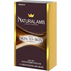 TROJAN NaturaLamb Luxury Latex-Free Condoms, 10 Count