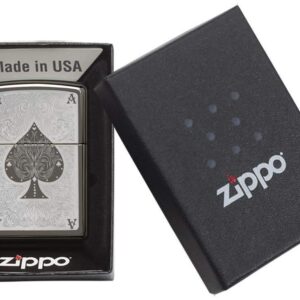 Zippo Spade Card Pocket Lighter, Black Ice