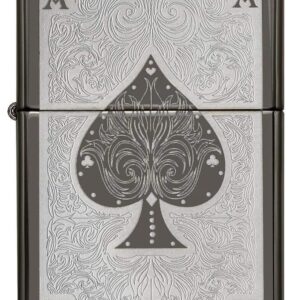 Zippo Spade Card Pocket Lighter, Black Ice