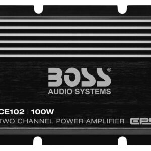 BOSS Audio Systems CE102 2 Channel Car Amplifier - 100 Watts, Full Range, Class A/B, IC (Integrated Circuit)