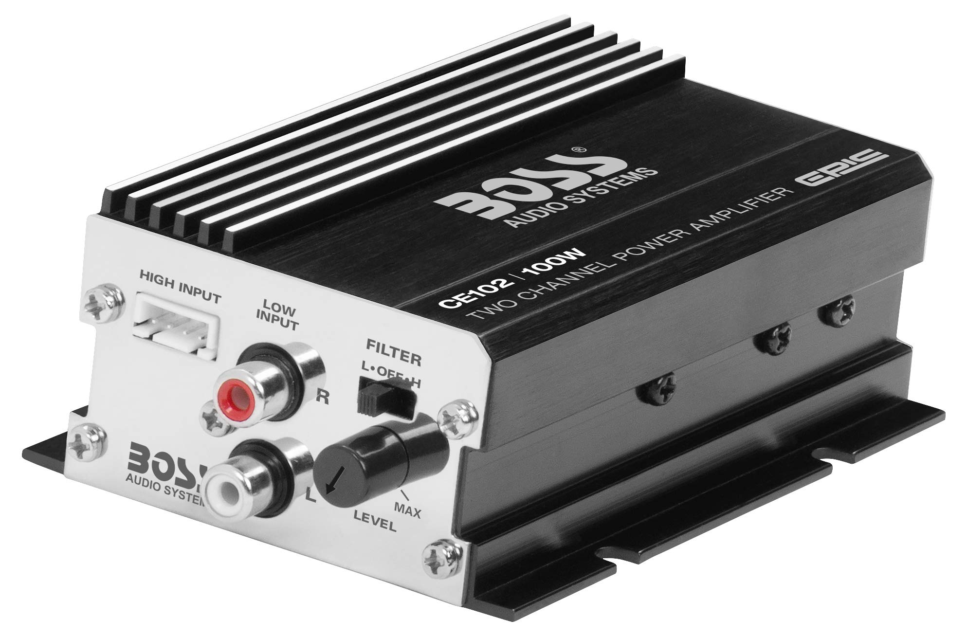 BOSS Audio Systems CE102 2 Channel Car Amplifier - 100 Watts, Full Range, Class A/B, IC (Integrated Circuit)