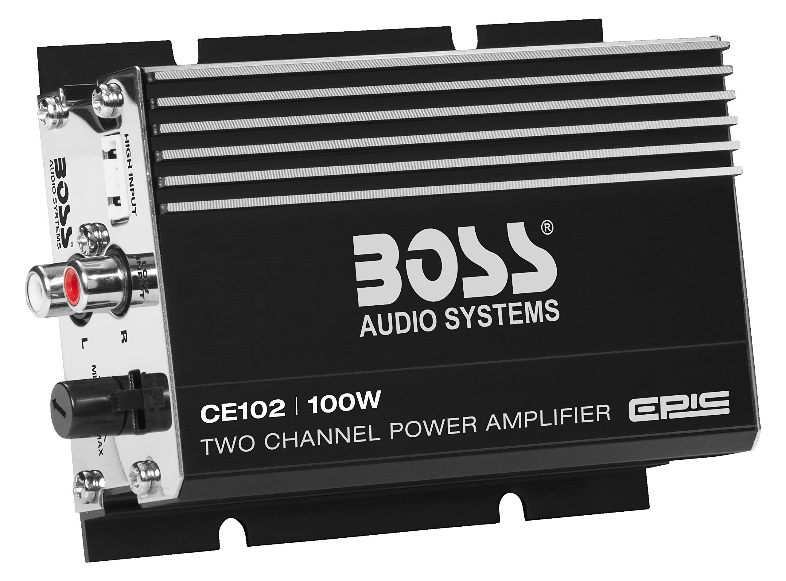 BOSS Audio Systems CE102 2 Channel Car Amplifier - 100 Watts, Full Range, Class A/B, IC (Integrated Circuit)