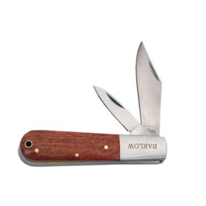 SZCO Supplies Rite Edge : 4” Wood Handle Dual Blade Barlow Knife, Brown (210601)