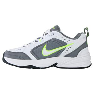 nike men's air monarch iv cross trainer, white/white-cool grey-anthracite, 8 regular us