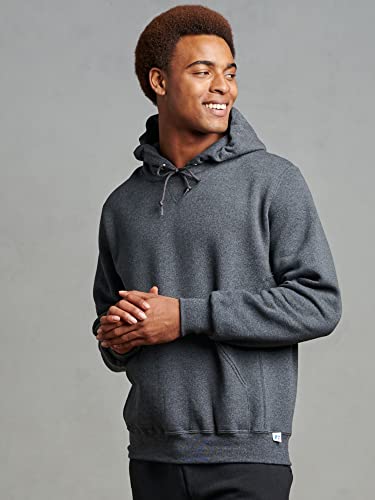 Russell Athletic Men's Dri-Power Pullover Fleece Hoodie, Black Heather, Medium