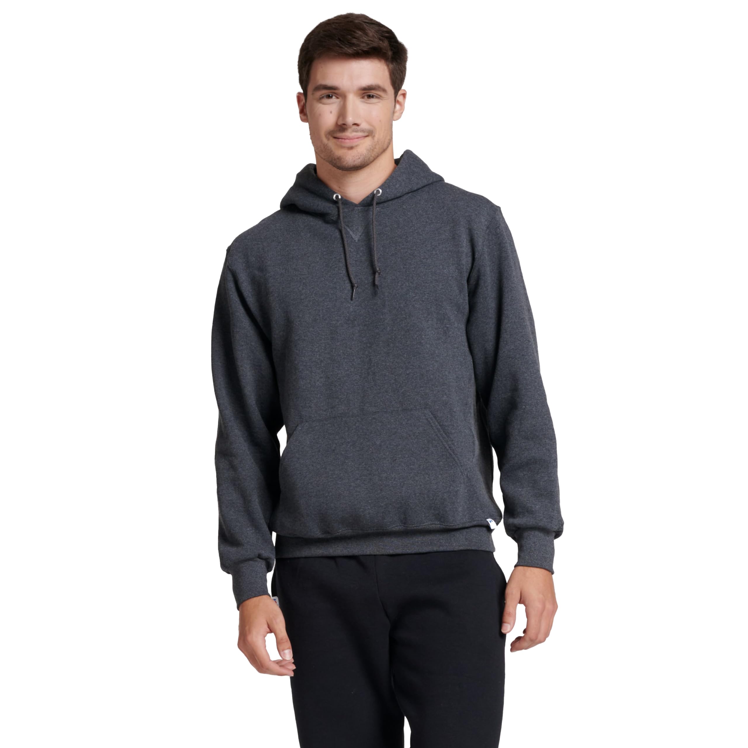 Russell Athletic Men's Dri Power Pullover Fleece Hoodie, Black Heather, X-Large