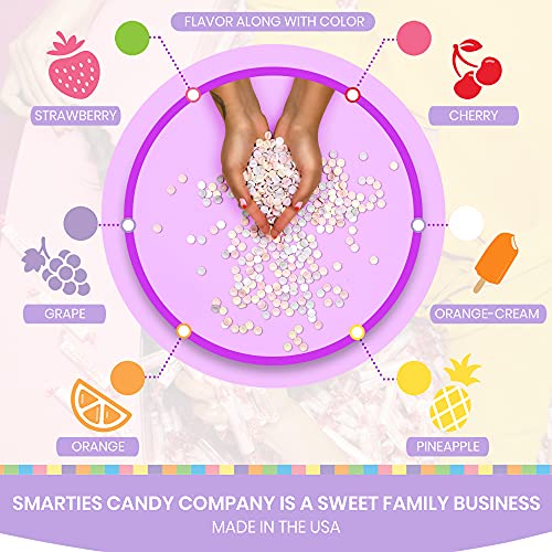 Smarties Lollies Mega | Vegan, Gluten Free, Peanut & Fat Free Fruity Flavors Childhood Treat, Perfect for Parties & Celebrations | Made by US Candy Company Since 1949 - 4 Pounds Jar 60 Counts