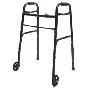 lumex colorselect walker, lightweight & folding 2-wheel walker for adults & seniors, black