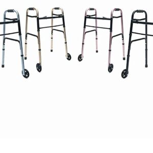 Lumex ColorSelect Walker, Lightweight & Folding 2-Wheel Walker for Adults & Seniors, Black