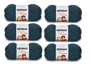 bernat softee chunky yarn (6-pack) teal 161128-28203