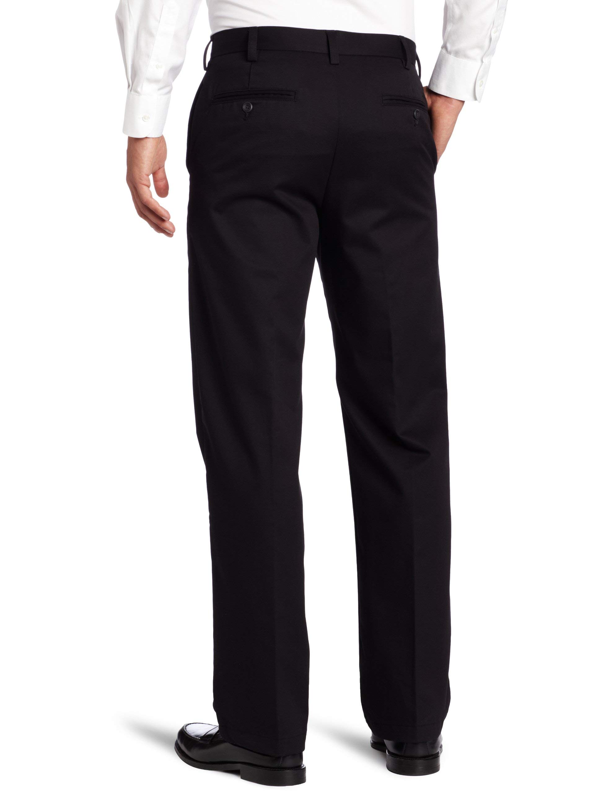 IZOD Men's American Chino Flat-Front Straight-Fit Pants, Black, 30W x 32L