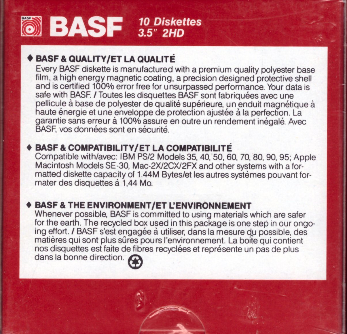 BASF 10 Diskettes 5.25" 2S/HD