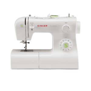 singer | tradition 2277 sewing machine including 23 built-in stitches, automatic needle threader, snap-on presser feet, automatic tension, perfect for sewing all types of fabrics with ease, white