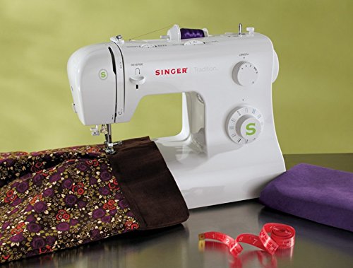 SINGER | Tradition 2277 Sewing Machine including 23 Built-In Stitches, Automatic Needle Threader, Snap-On Presser Feet, Automatic Tension, perfect for sewing all types of fabrics with ease, White