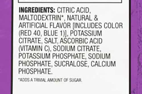 Sqwincher Zero Qwik Stik, Sugar Free, Low Calorie, Low Sodium Electrolyte Replacement Powder Hydration Drink Mix, Grape, 0.11 oz Packet (Pack of 50)