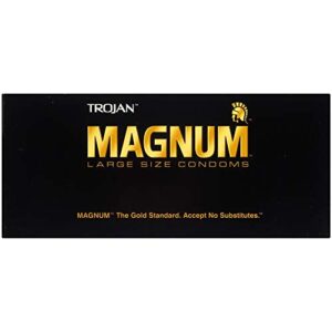 TROJAN Magnum Lubricated Large Condoms, Comfortable and Smooth Lubricated Condoms for Men, America’s Number One Condom, 36 Count Pack