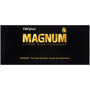 TROJAN Magnum Lubricated Large Condoms, Comfortable and Smooth Lubricated Condoms for Men, America’s Number One Condom, 36 Count Pack