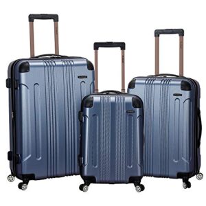 rockland hardside expandable luggage with spinner wheels, blue, 28-24-20-inch