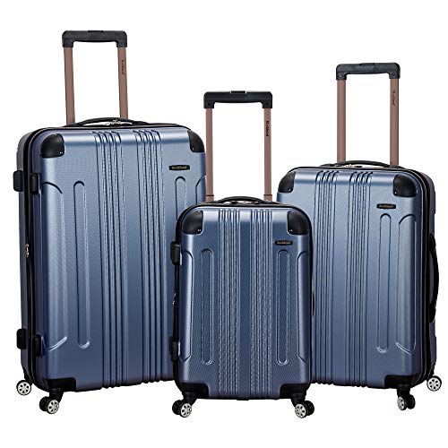 Rockland Hardside Expandable Luggage with Spinner Wheels, Blue, 28-24-20-Inch