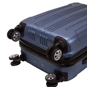 Rockland Hardside Expandable Luggage with Spinner Wheels, Blue, 28-24-20-Inch