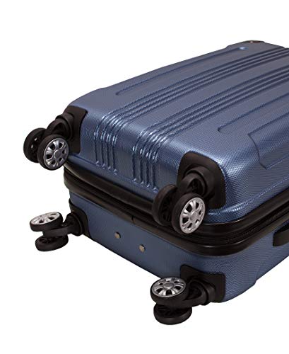 Rockland Hardside Expandable Luggage with Spinner Wheels, Blue, 28-24-20-Inch