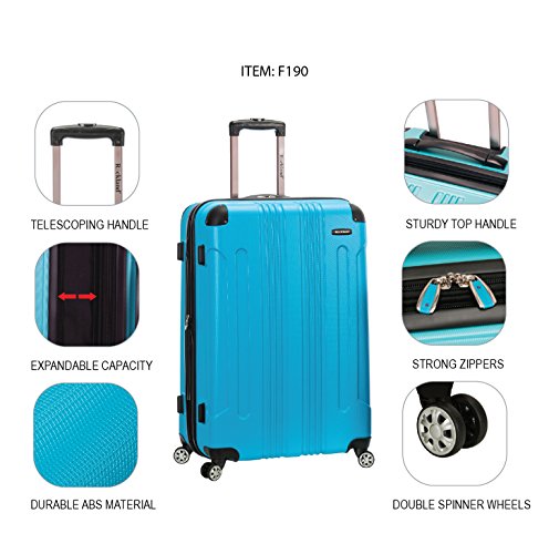 Rockland Hardside Expandable Luggage with Spinner Wheels, Blue, 28-24-20-Inch